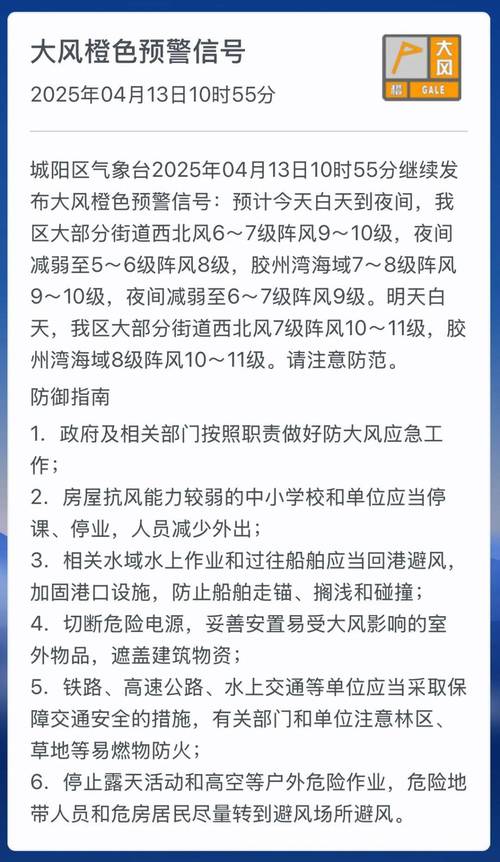 山东省城阳区发布大风黄色预警_5